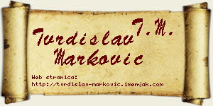 Tvrdislav Marković vizit kartica